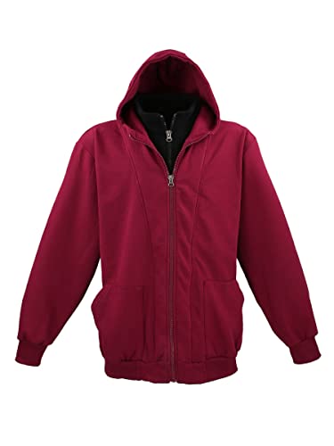 Lavecchia Übergrößen Kapuzenpullover Kapuzenjacke Hoodie Sweatshirt Pullover Herren Sweatjacke LV-109 (Bordeaux/Schwarz, 3XL) von Lavecchia