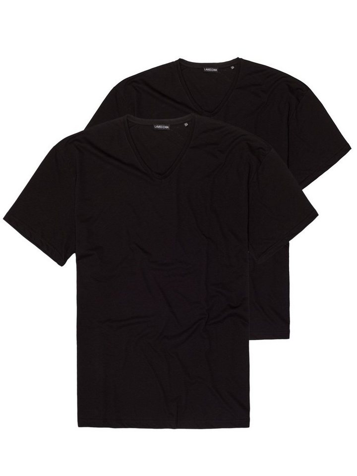 Lavecchia T-Shirt Übergrößen Herren Shirt LV-123 (2-tlg) Herrenshirt V-Ausschnitt von Lavecchia