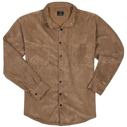 Lavecchia Übergrößen Cordhemd Hemd Herren Langarm Langarmhemd Freizeit LV-5578 (Beige-Camel, 3XL) von Lavecchia