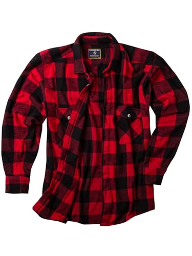 Lavecchia Übergrößen Flanellhemd Hemd Herren Langarm Langarmhemd Freizeit LV-262 (Rot-Schwarz, 4XL) von Lavecchia