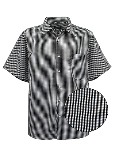 Lavecchia Übergrößen Hemd Herren Kurzarm Kurzarmhemd Freizeit HKA19 (Schwarz/Weiß, 5XL) von Lavecchia