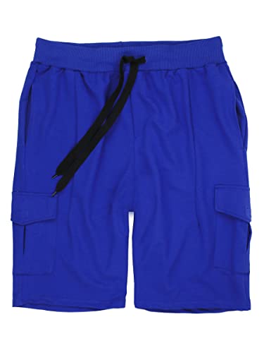 Lavecchia Herren Übergrößen Cargo Shorts Sweatshorts Sweat Sport Hose LV-2011 (Royalblau, 4XL) von Lavecchia