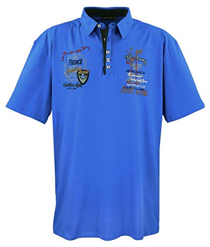 Lavecchia Übergrössen ! Hippes Polo-Shirt Kurzarm Royalblau 4XL von Lavecchia