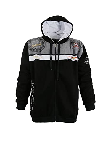 Lavecchia Übergrößen Kapuzenpullover Kapuzenjacke Hoodie Sweatshirt Pullover Herren Sweatjacke LV-2022 (Schwarz, 6XL) von Lavecchia