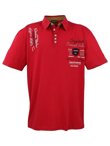 Lavecchia Übergrößen Poloshirt Herren Polo Shirts Kurzarm Shirt LV-610 (Rot, 4XL) von Lavecchia