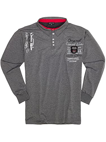 Lavecchia Übergrößen Sweatshirt Herren Langarmshirt Langarm Polo Shirt Poloshirt LV-2025 (Anthrazit, 4XL) von Lavecchia