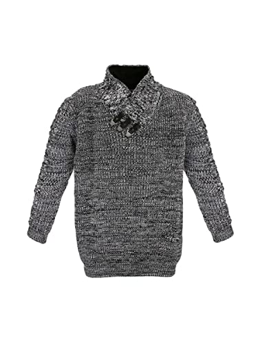 Lavecchia Übergrößen Pullover Strickpullover Herren Pulli Winter LV-477 (Schwarz-Weiß, 6XL) von Lavecchia
