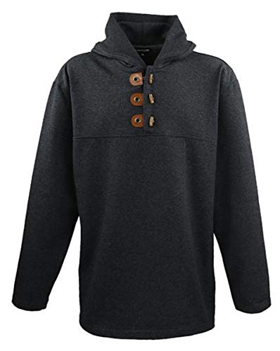 Lavecchia Übergrössen Schickes Sweatshirt mit Kapuze und Knopfleiste Anthrazit-Grey LV-605 7XL von Lavecchia