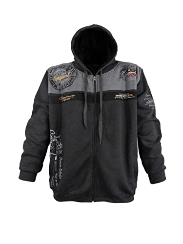 Lavecchia Übergrößen Kapuzenpullover Kapuzenjacke Hoodie Sweatshirt Pullover Herren Sweatjacke LV-2022 (Anthrazit, 4XL) von Lavecchia