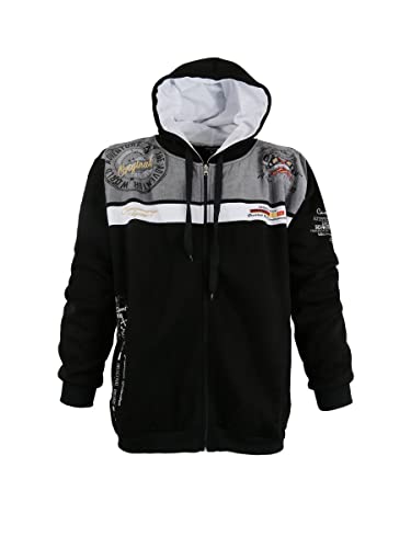 Lavecchia Übergrößen Kapuzenpullover Kapuzenjacke Hoodie Sweatshirt Pullover Herren Sweatjacke LV-2022 (Schwarz, 3XL) von Lavecchia