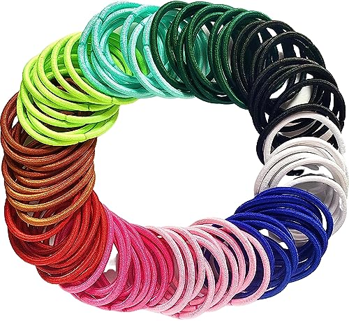 Lavema Haargummis 100 Stück – Elastische Haarbänder in 10 Farben für Damen & Mädchen | 4,5 cm Durchmesser, 4 mm stark | Haarschonend & ohne Metall für Alltag, Schule & Sport von Lavema