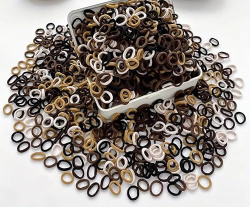 Lavema Haargummis für Mädchen und Damen (Braun mit Schwarz, 50 Stück (klein)) von Lavema