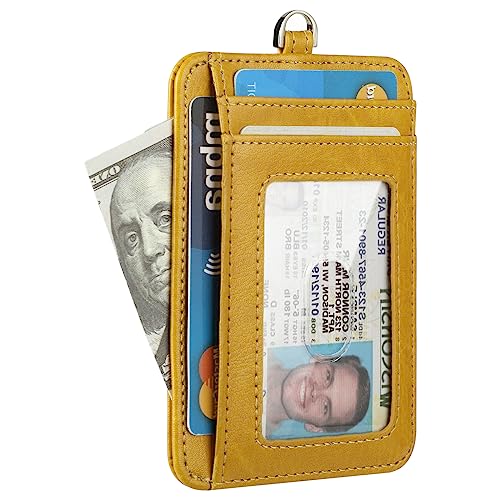 Lavemi Mini Kleine kompakte Leder Damen Geldbörsen Kreditkartenetui mit Kettenhalter, 1-gelb, Einheitsgröße von Lavemi