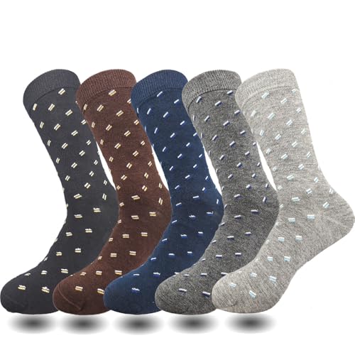 Lavencious Herrensocken, Viskosefaser, Crew-Socken für Herren, Größe 44-47, 5/6 Paar, Schwarz und mehrfarbig, Quadratisch, mehrfarbig, 43-47 EU von Lavencious