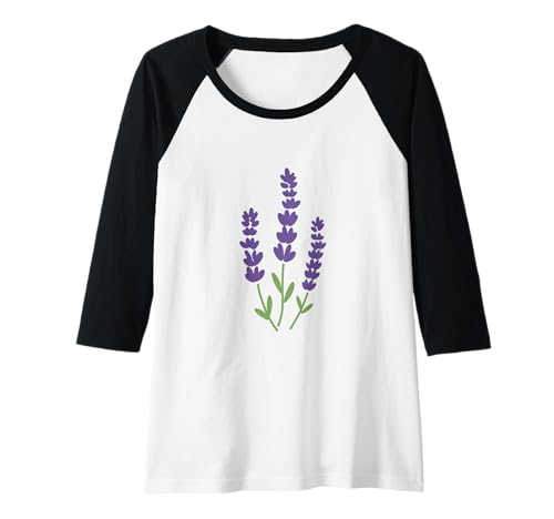 Damen Lavendel Lila Wildblume Floral Raglan Damen Lavendel Lila Wildblume Floral Raglan von Lavender Flower - Apparel & Gifts