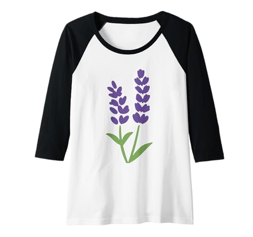 Damen Lavendel Lila Wildblume Floral Raglan Damen Lavendel Lila Wildblume Floral Raglan von Lavender Flower - Apparel & Gifts