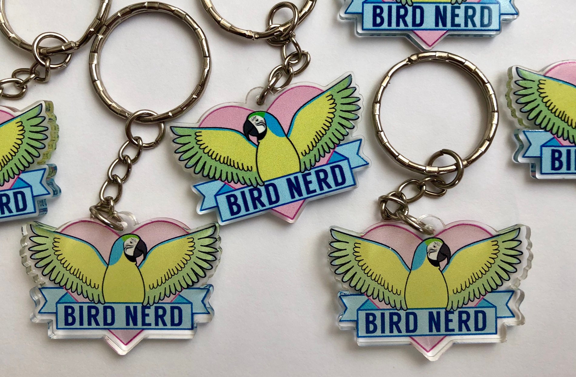 Vogel Nerd Ara-Doppelseitiger Schlüsselanhänger Vogel Nerd Ara-Doppelseitiger Schlüsselanhänger von LavenderBirdThings