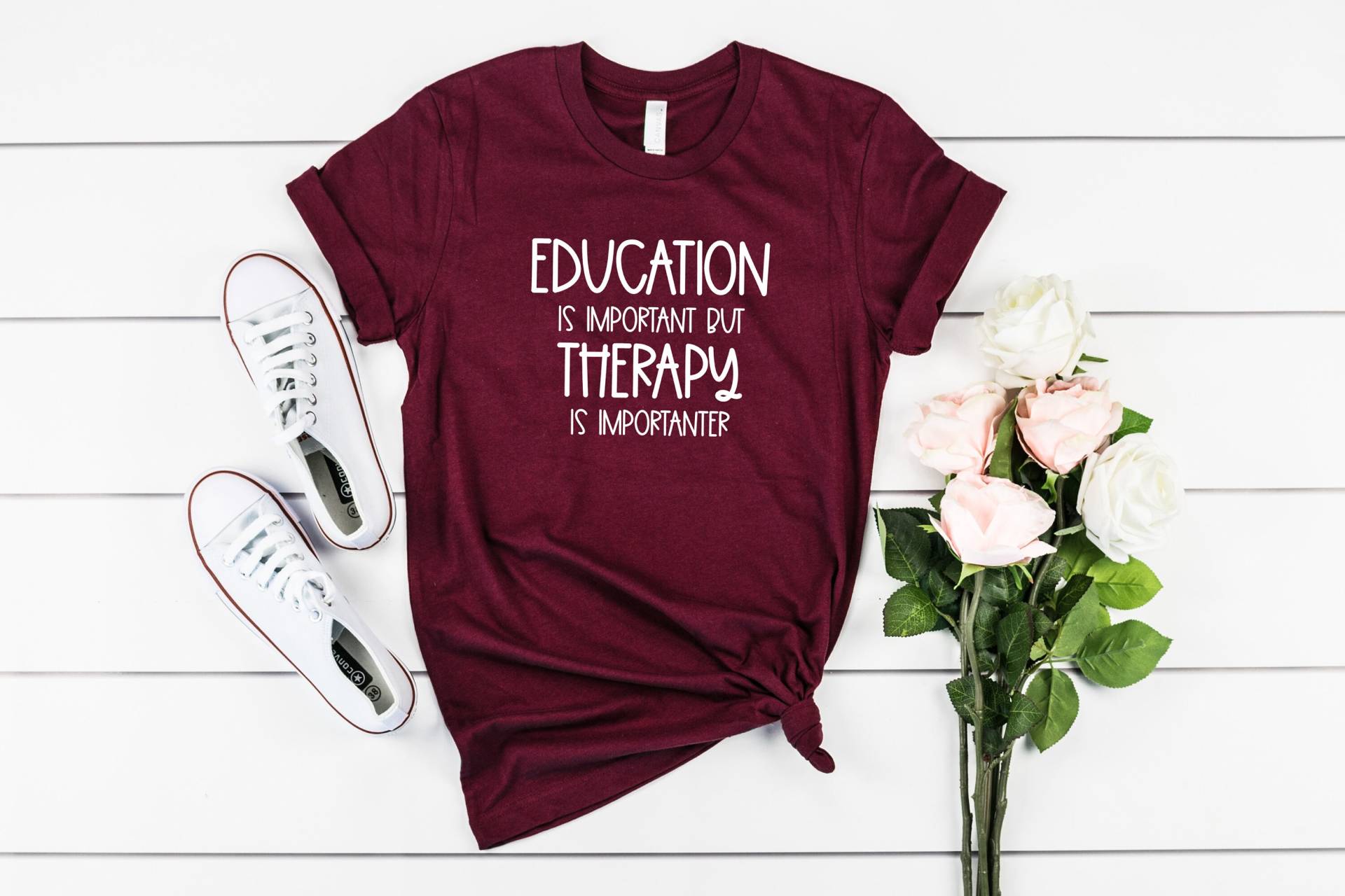 Bildung Ist Wichtig Aber Therapie Wichtiger, Shirt, Mental Health Awareness, Psychologin Ratgeber Shirt von LavenderBluesMarket