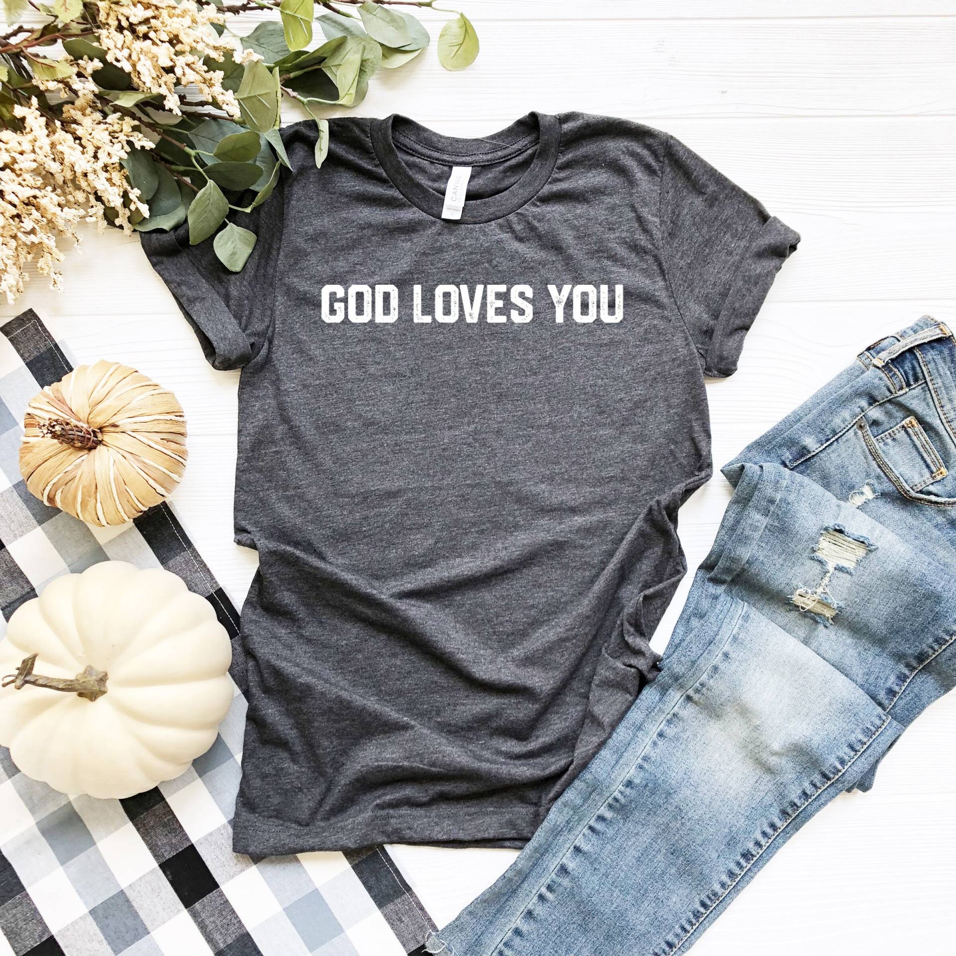 God Loves You Shirt Christian T-Shirt | Süße Christliche Shirts Bibel T-Shirts von LavenderBluesMarket