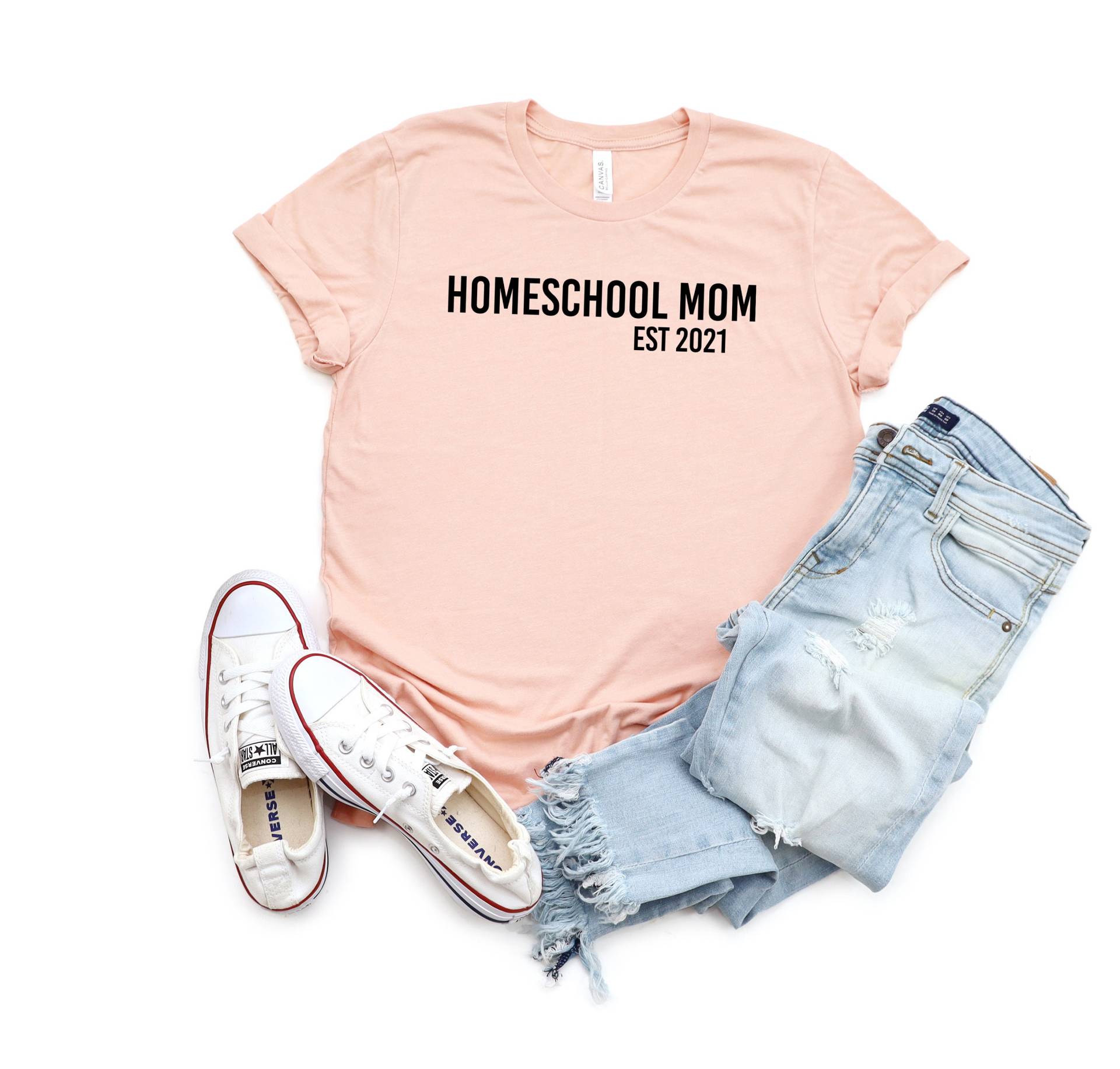 Homeschool Mom Est 2021 Shirt, Mama Homeschooling Mom, Back To School Muttertag von LavenderBluesMarket