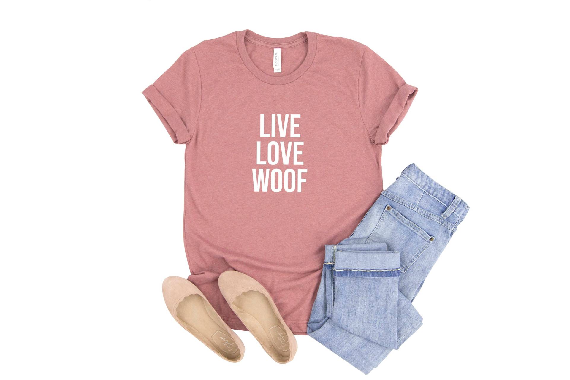 Live Love Woof Shirt, Hundeliebhaber Hunde Mama Vet Tech Geschenk von LavenderBluesMarket