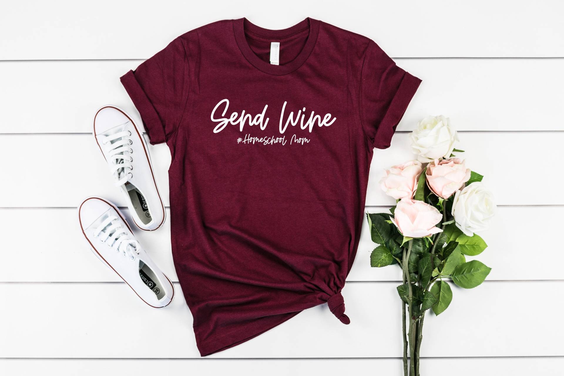 Send Wine Homeschool Mom Shirt, Mama Homeschooling Mom, Back To School Muttertag von LavenderBluesMarket