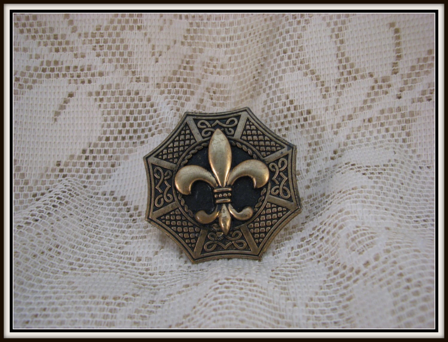 Fleur De Lis Messing Clip Uhr Geschenk von LavenderLaceCeltic
