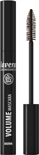 lavera Volume Mascara Wimperntusche ∙ Farbe brown braun ∙ Volumen, Schwung & Definition ∙ Natural & innovative Make up ✔ vegan ✔ Bio Pflanzenwirkstoffe ✔ Naturkosmetik ✔ Augen Kosmetik 1er Pack (1 x 9 ml) von lavera