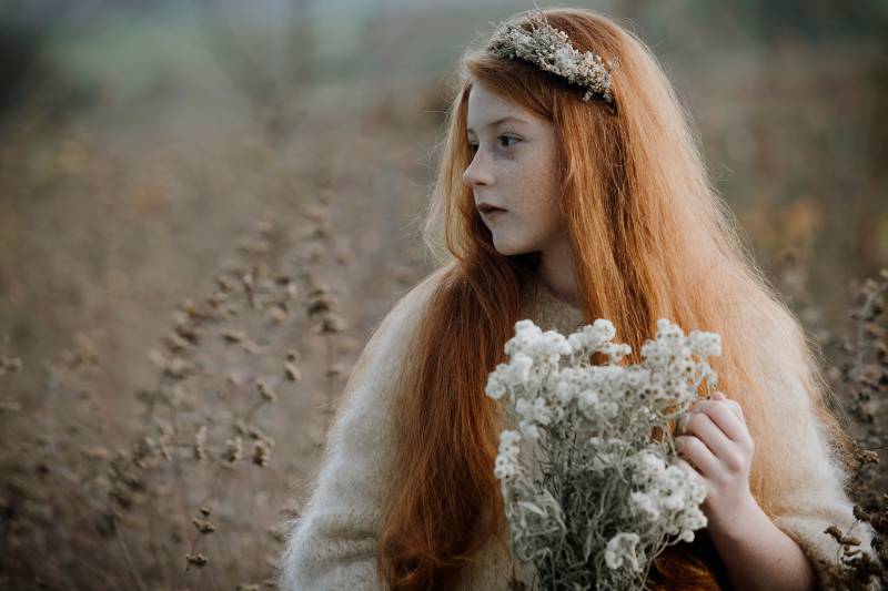 Lehloa | Zartes Blumen Haarband Aus Konservierten Und Getrockneten/Florales Kopfstück Für Kleine Mädchen/Dame/Kind/Blumenmädchen von LaviAccessories