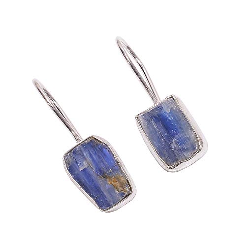 925 Sterling Silber Ohrringe, natürlicher blauer Kyanit roher Edelstein Frauen Modeschmuck RSE2038 von Lavie Jewelz