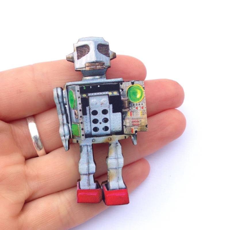 Retro Grau Und Grün Roboter Vintage Spielzeug Holz Brosche Geschenk Laser Cut Für Jungen Geburtstagsfeiern Kinder Party Abzeichen Retro Grau Und Grün Roboter Vintage Spielzeug Holz Brosche Geschenk Laser Cut Für Jungen Geburtstagsfeiern Kinder Party Abzeichen von LaviniasTeaParty