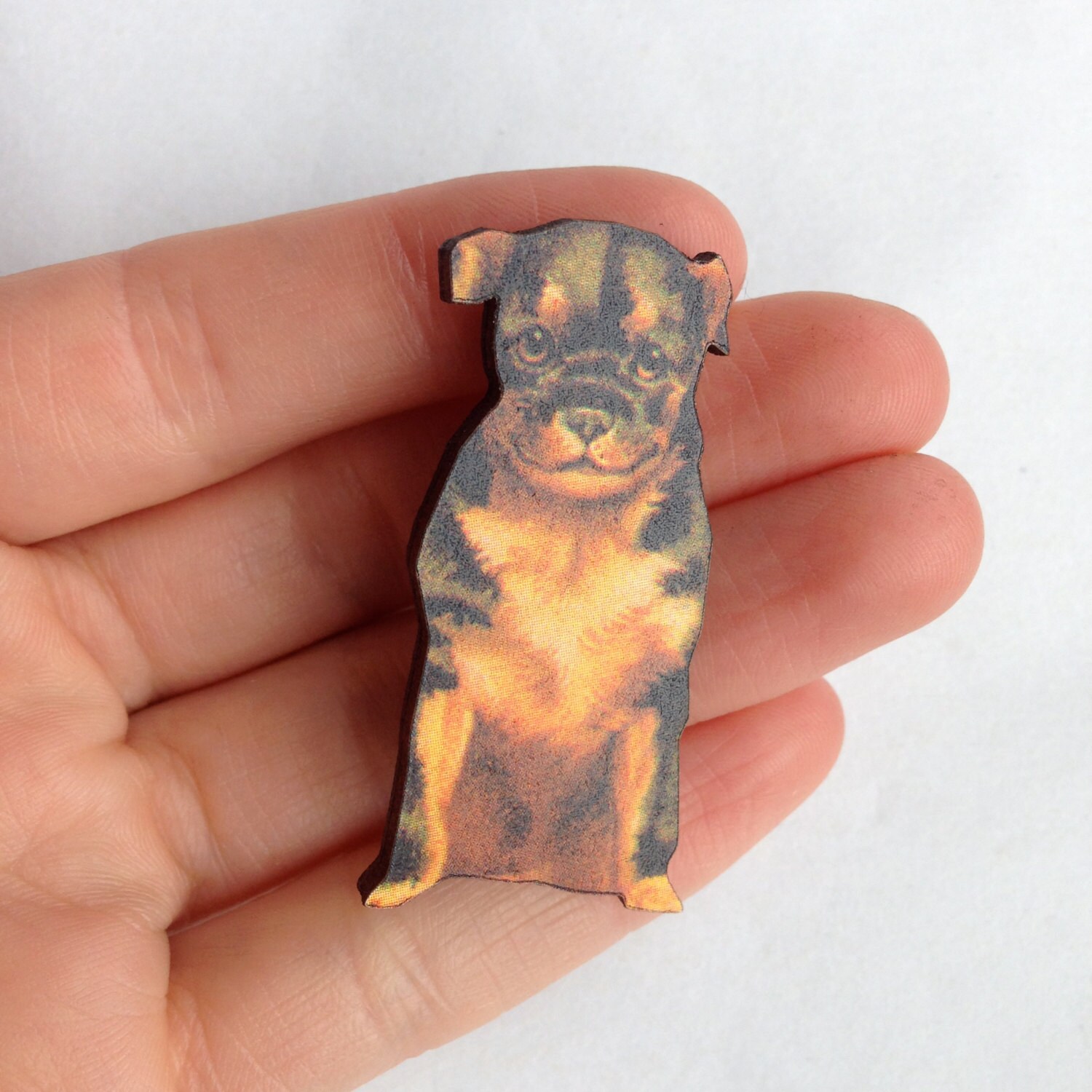 Zwergpinscher Terrier Hund Kopf Brosche Hunde Liebhaber Geburtstag Geschenk Holz Pin Abzeichen Fell Baby Braun Schwarz Tier Besitzer Walker von LaviniasTeaParty