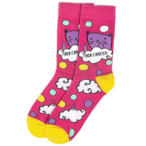 F Cancer Pink Socken - Lustiges Geschenk für Frauen Krebs Überlebenden oder Chemo-Patienten - Pink - Einheitsgröße F Cancer Pink Socken - Lustiges Geschenk für Frauen Krebs Überlebenden oder Chemo-Patienten - Pink - Einheitsgröße von Lavley