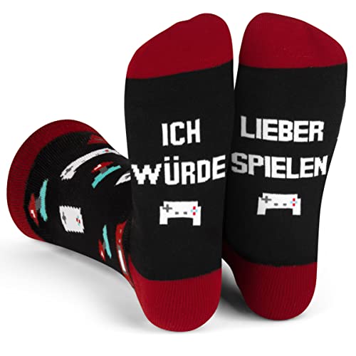 Ich würde lieber gamen - Lustige Socken für Gamer Neuartiges Geschenk für Männer, Frauen und Teenager von Lavley