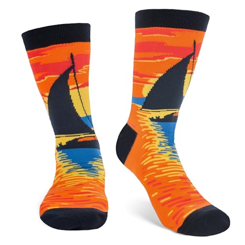 Lavley Sea Den Tag Socken Lustiges Segeln Geschenk für Männer und Frauen von Lavley