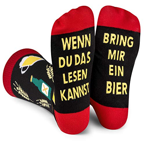 Lavley Wenn Du Das Lesen Kannst Bring Mir Bier Lustig Socken für Frauen und Männer Weihnachtsgeschenke Lustig von Lavley