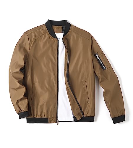 Lavnis Herren Flug Bomberjacke Leichte Softshell Mantel Sportwear Reißverschluss Windbreaker, Kaffee, M Lavnis Herren Flug Bomberjacke Leichte Softshell Mantel Sportwear Reißverschluss Windbreaker, Kaffee, M von Lavnis