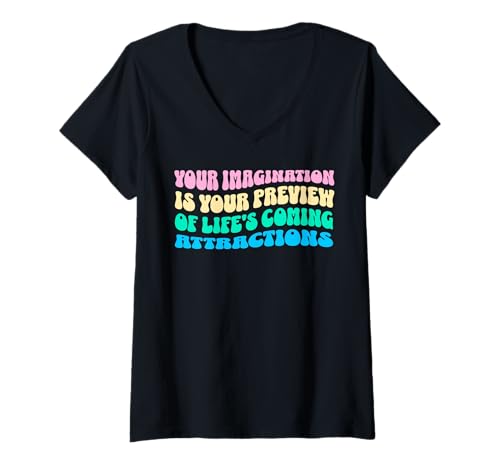 Damen Law Of Attraction Manifesting Spiritual Growth Retro Wavy T-Shirt mit V-Ausschnitt Damen Law Of Attraction Manifesting Spiritual Growth Retro Wavy T-Shirt mit V-Ausschnitt von Law Of Attraction Attract Attention Spiritual