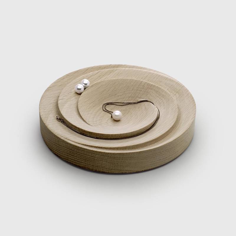 Spira Bowl Holzschmuckschale Ringschale Schmuckschale Eiche Natur Dekoratives Tablett von LawaDesignDk
