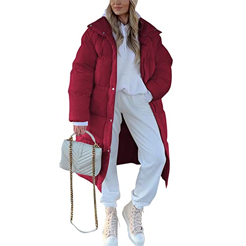 Lawawa Damen Winter Daunenjacke Warm Wintermäntel Steppmantel Warmer Daunenjacke mit Kapuze Casual Wintermantel Winter Jacken Outdoor Mantel von Lawawa