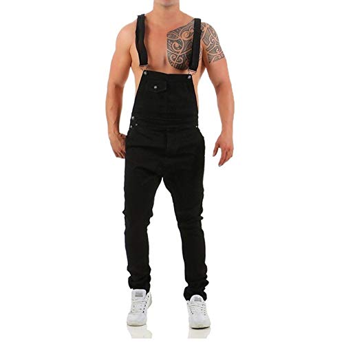 Lawawa Herren Denim Latzhose Jeans Overalls Retro Jumpsuit Loose Hosenanzug Jeanslatzhose Cargo Jeans Hosenanzug von Lawawa