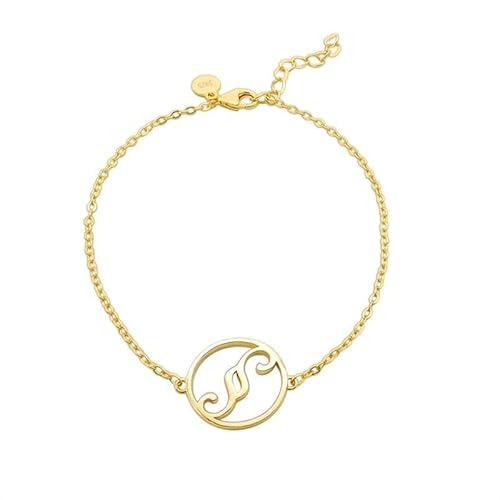 Lawellery Paragraphen Kreis Anhänger Armkette Armband, Schmuck für Juristen Vergoldet - Gold (19cm Länge) - Paragraph Circle von Lawellery