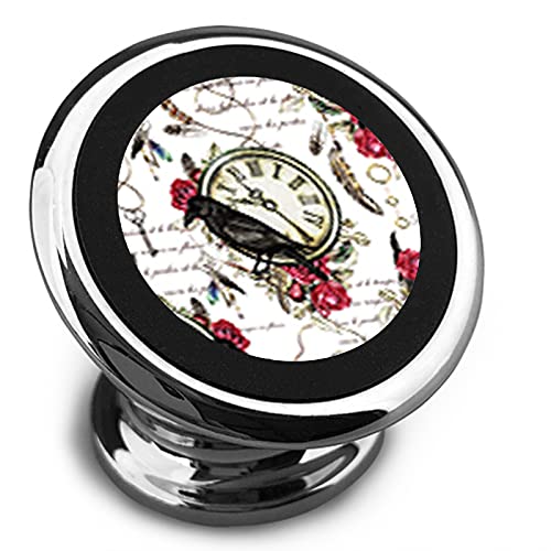 Aquarellmuster Autohalterung Handyhalter Blumen Vogelfedern Schwarze Krähe Rote Rose Schlüssel Uhrenmagnet Handyhalter von Lawenp