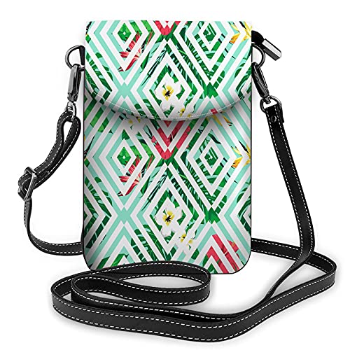 Bunter Vogel Luft Federn Umhängetasche Handy Geldbörse Pfau Tier Abstrakte Wilde Flügel GreenWallet Handtasche von Lawenp