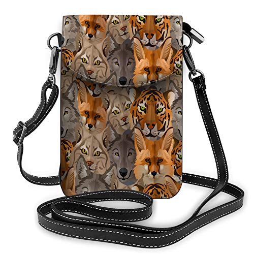 Bunter Vogel Luft Federn Umhängetasche Handy Geldbörse Pfau Tier Abstrakte Wilde Flügel GreenWallet Handtasche von Lawenp