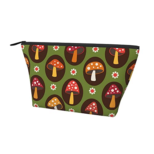 Damen-Kosmetik-Make-up-Tasche, Blumen-, Gänseblümchen- und Pilzmünzen-Bleistiftbeutel, Reise-Kulturbeutel, wasserdichter Aufbewahrungskoffer mit glattem Reißverschluss Damen-Kosmetik-Make-up-Tasche, Blumen-, Gänseblümchen- und Pilzmünzen-Bleistiftbeutel, Reise-Kulturbeutel, wasserdichter Aufbewahrungskoffer mit glattem Reißverschluss von Lawenp