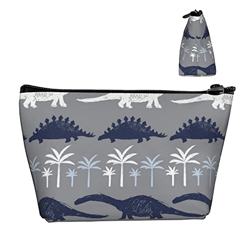 Damen-Kosmetik-Make-up-Tasche, Grauer Dinosaurier-Kulturbeutel, lustige tragbare Münzbörse, Kulturbeutel, Bleistiftbeutel für Reisen im Freien von Lawenp