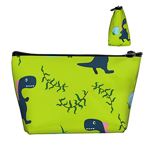 Damen-Kosmetik-Make-up-Tasche, niedlicher Dinosaurier-grüner Kulturbeutel, lustige tragbare Münzbörse, Kulturbeutel, Bleistiftbeutel für Reisen im Freien von Lawenp