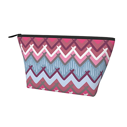 Damen-Kosmetik-Make-up-Tasche Southwestern Aztec Native American Pink Coin Bleistiftbeutel, Reise-Kulturbeutel, wasserdichter Aufbewahrungskoffer mit glattem Reißverschluss von Lawenp