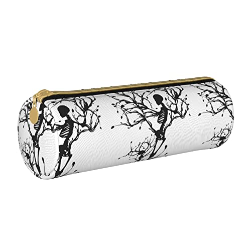 Federmäppchen aus Leder, zylindrisch, Baum des Lebens, langlebig, Büromaterial, Stiftebeutel, Schulbedarf von Lawenp